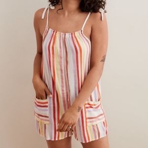Aerie Linen Tie Strap Romper